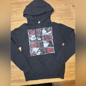 Naruto printed graphic black hoodie